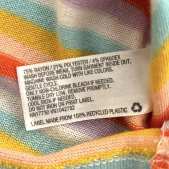 Cat & Jack Shirt Girls Small 6/6X Striped Long Sleeve Drawstring Pullover Top - Picture 5 of 6